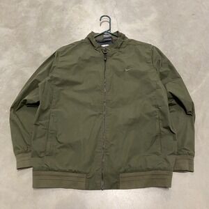 Nike Golf Bomber Jacket Olive Green Embroidered Swoosh Full Zip Men's XL